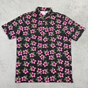 U Suck At Golf USAG Shirt Mens Large Polo Floral Performance Stretch Light